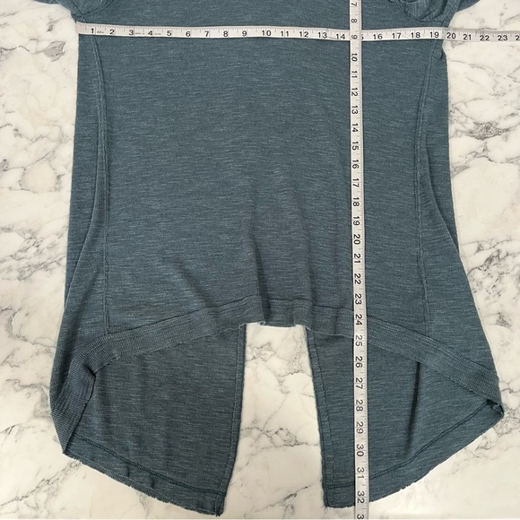 We The Free Muted Blue Split Back Turtleneck Long Sleeve Textured Top Size Small - Picture 8 of 12